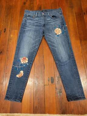 Polo Ralph Lauren Floral Embroidered Skinny Jeans Size 29